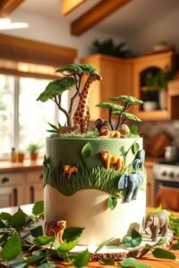 Animal theme cake