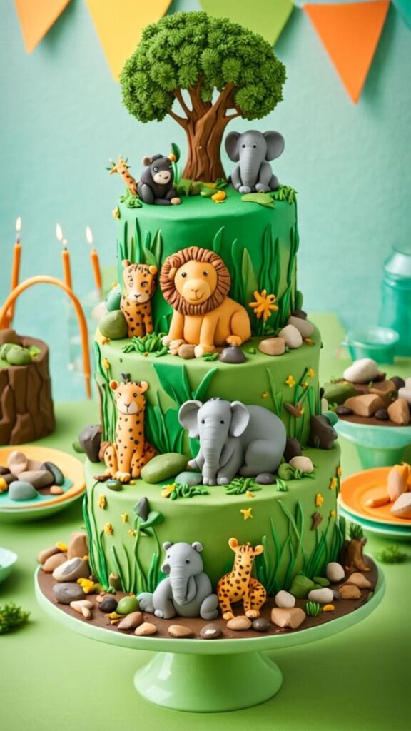 Animal theme cake