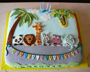 Animal theme cake